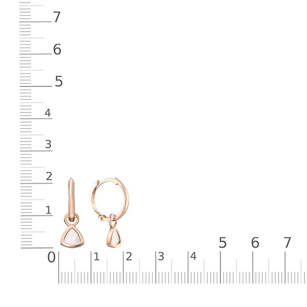 Серьги из красного золота с перламутром