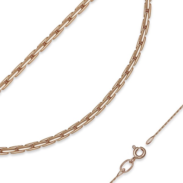Цепь плетение якорь сколоченный ⌀ нити 0,35 мм  из красного золота