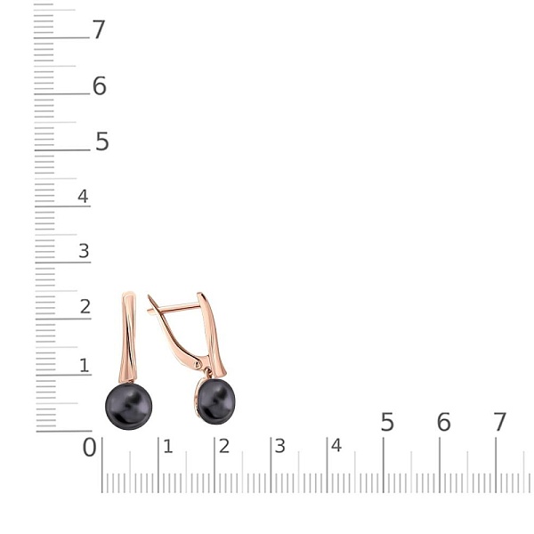 Серьги из красного золота с 2 жемчужинами