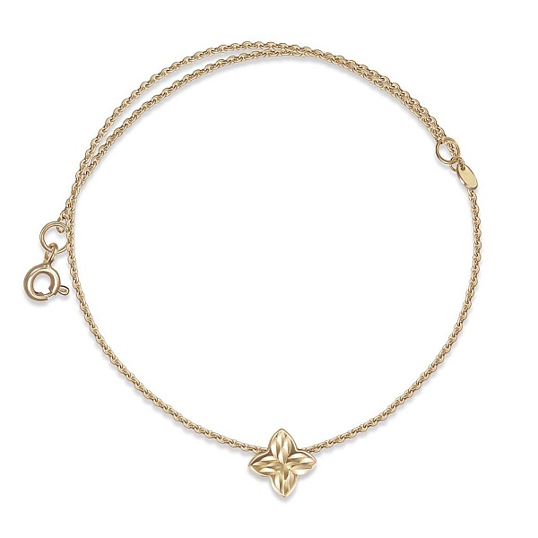 Колье Клевер из жёлтого золота без вставок