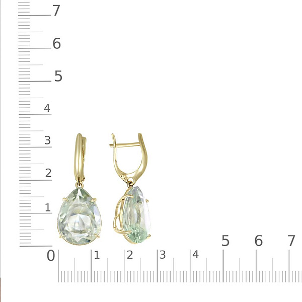 Серьги из жёлтого золота с 2 аметистами