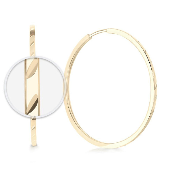 Серьги-конго из жёлтого золота без вставок