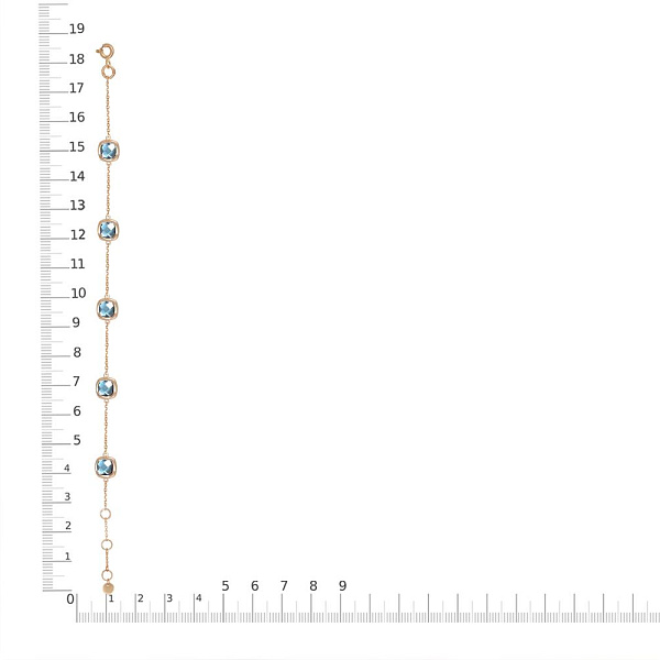 Браслет из красного золота с 5 топазами swiss