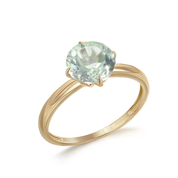 Кольцо из жёлтого золота с аметистом