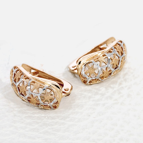 Серьги из красного золота без вставок