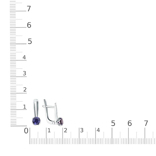 Серьги из белого золота с 2 иолитами