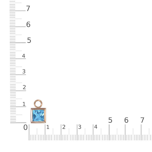 Подвеска серёг-трансформеров из красного золота с топазом swiss