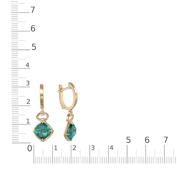 Серьги из жёлтого золота с 2 кварцами