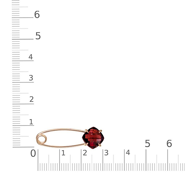 Булавка из красного золота с гранатом