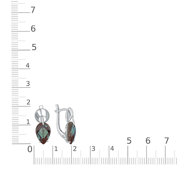 Серьги из белого золота с 2 александритами