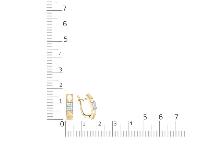Серьги из жёлтого золота с 24 фианитами