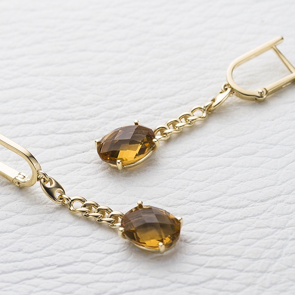 Серьги из жёлтого золота с 2 султанитами