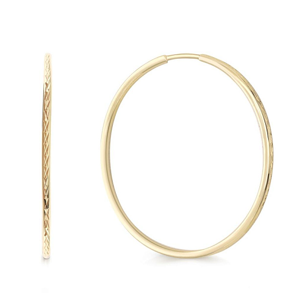 Серьги-конго из жёлтого золота без вставок