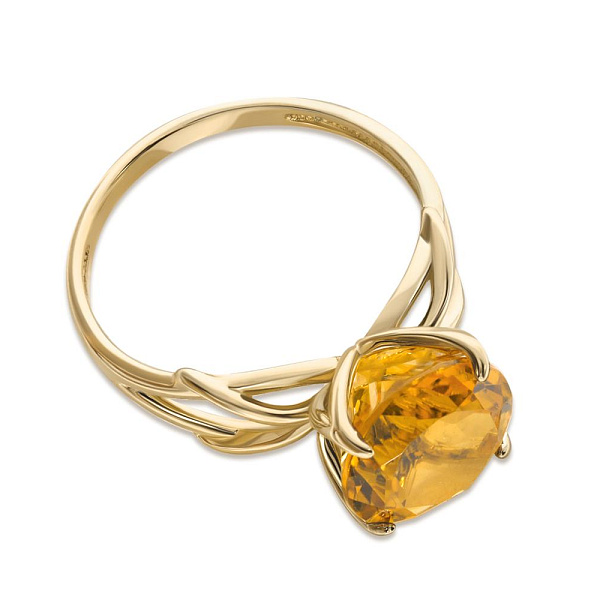 Кольцо из жёлтого золота с цитрином