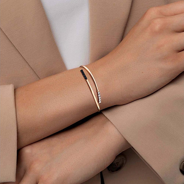 Браслет из красного золота с 5 сапфирами и 5 бриллиантами