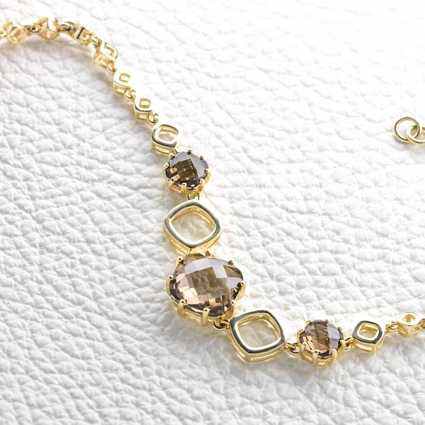 Браслет из жёлтого золота с 3 раухтопазами