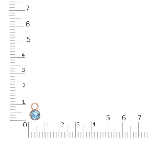 Подвеска серёг-трансформеров из красного золота с топазом swiss