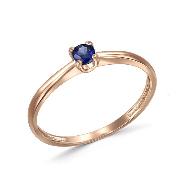 Кольцо из красного золота с сапфиром