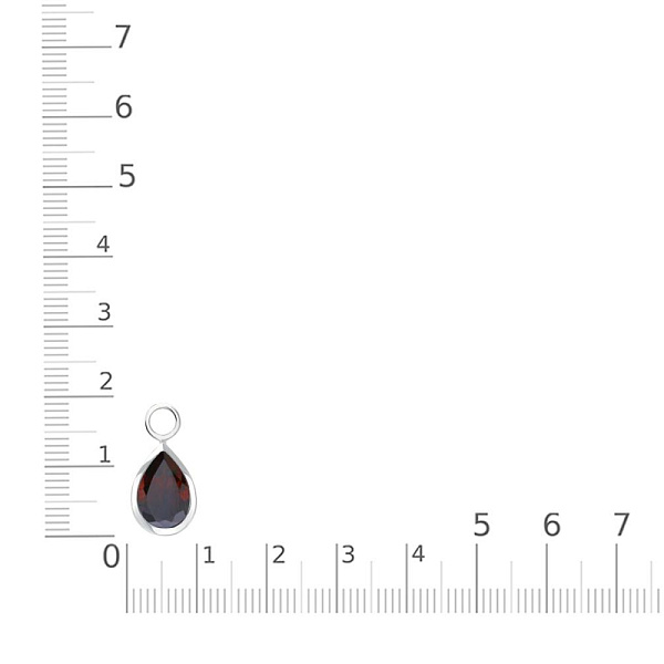 Подвеска серёг-трансформеров из белого золота с гранатом