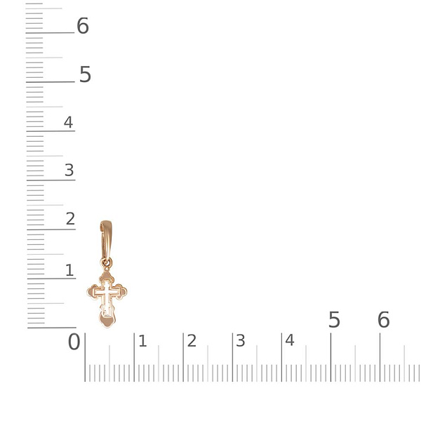 Крест из красного золота без вставок