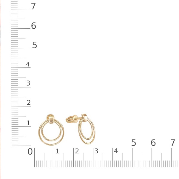 Серьги-пусеты Круги из жёлтого золота без вставок