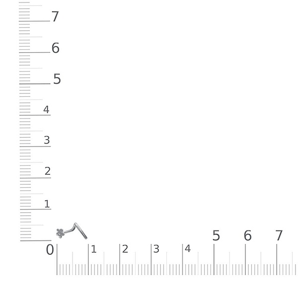 Пирсинг в нос Цветок из белого золота без вставок
