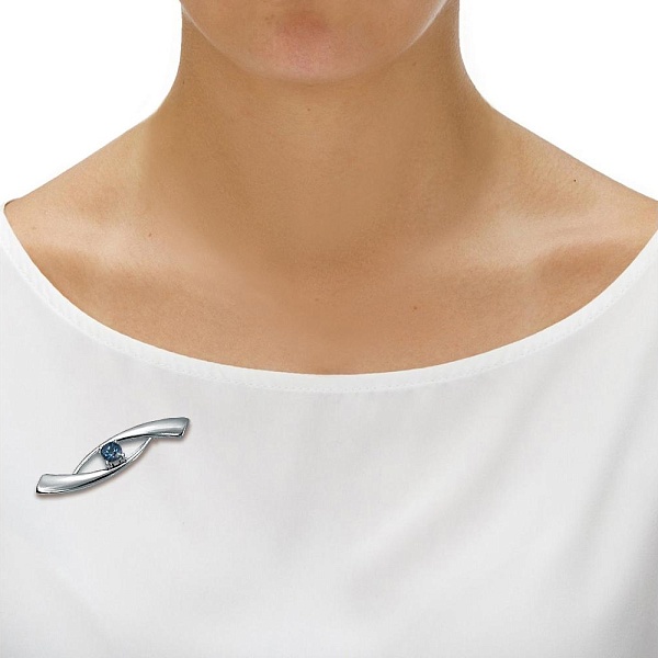 Брошь из белого золота с топазом лондон