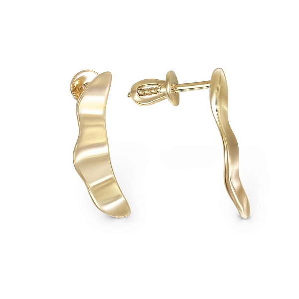 Серьги-пусеты из жёлтого золота без вставок