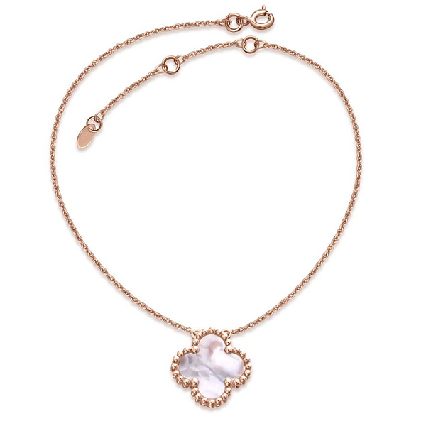 Колье Клевер из красного золота с перламутром