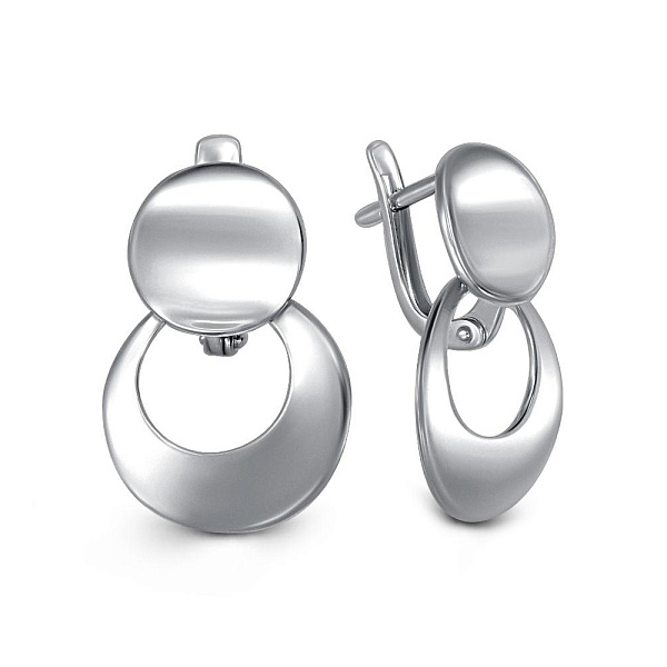Серьги Круги из белого золота без вставок