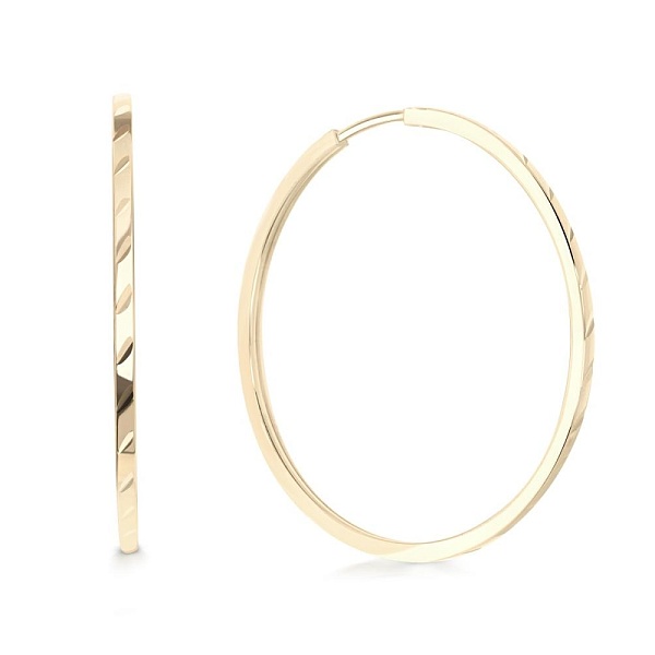 Серьги-конго из жёлтого золота без вставок