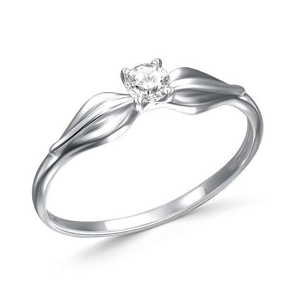 Кольцо из белого золота с бриллиантом