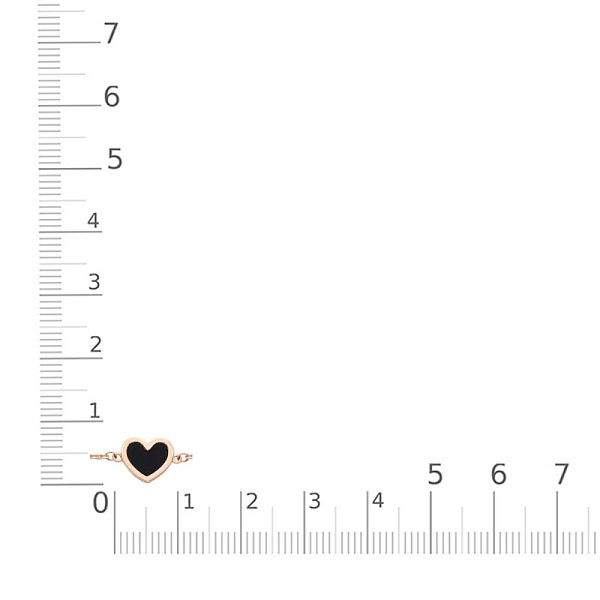 Браслет Сердце из красного золота с ониксом