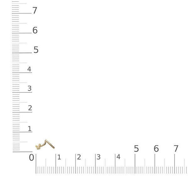 Пирсинг в нос Бабочка из жёлтого золота без вставок