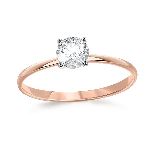 Кольцо из красного золота с кристаллом swarovski