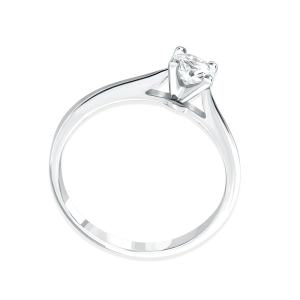 Кольцо из белого золота с выращенным бриллиантом