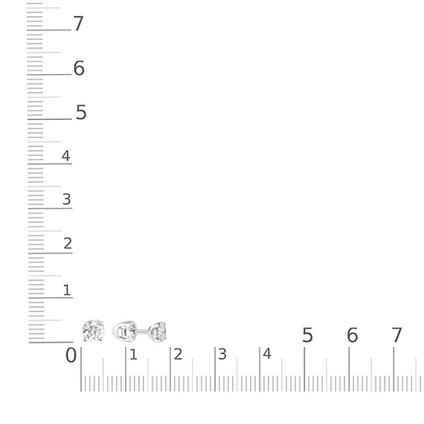Серьги-пусеты из белого золота с 2 муассанитами
