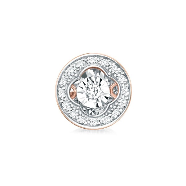 Подвеска из красного золота с 17 бриллиантами