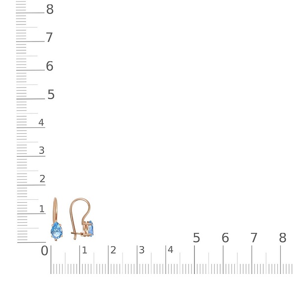 Детские серьги из красного золота с 2 топазами swiss