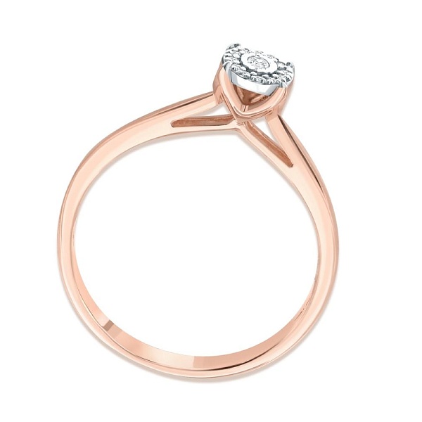 Кольцо из красного золота с 13 выращенными бриллиантами