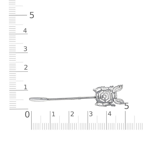 Брошь Жук из белого золота с 2 фианитами