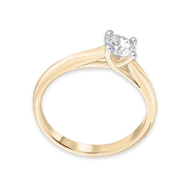 Кольцо из жёлтого золота с муассанитом