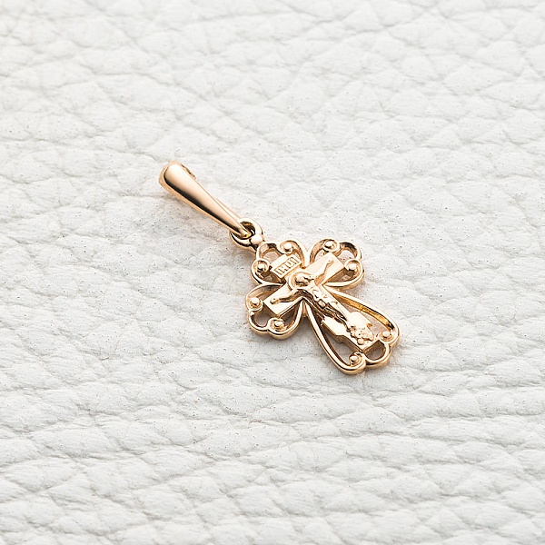 Крест из красного золота без вставок