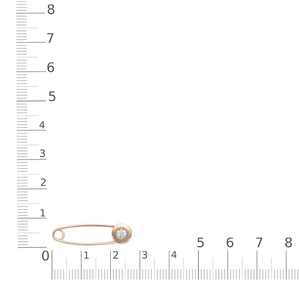 Булавка с шайбой из красного золота с бриллиантом