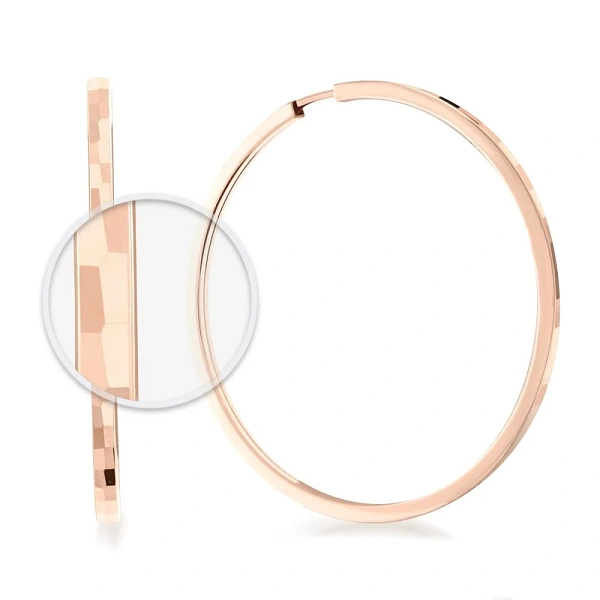 Серьги-конго из красного золота без вставок