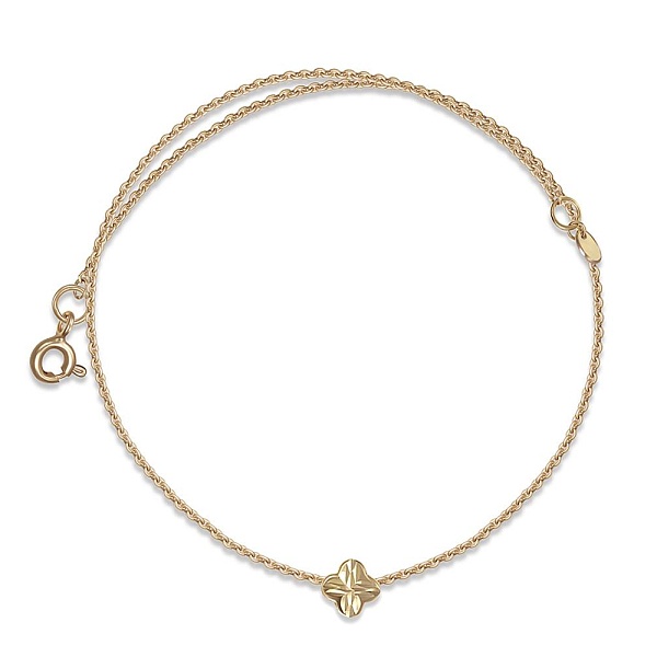 Колье Клевер из жёлтого золота без вставок