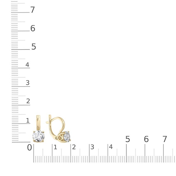 Серьги из жёлтого золота с 2 муассанитами