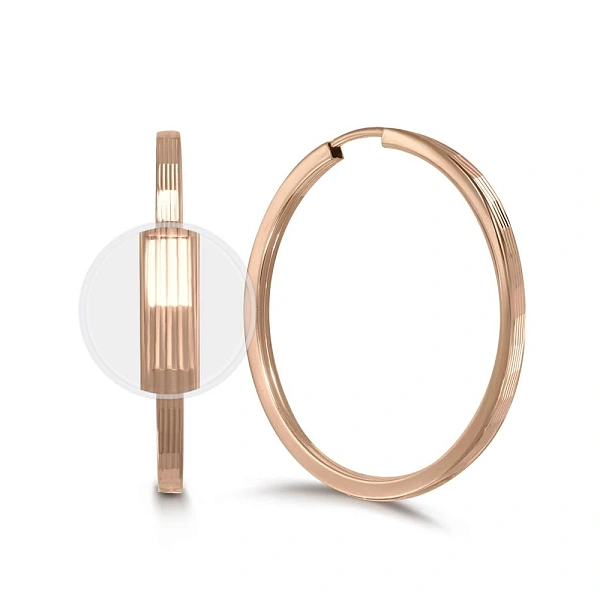 Серьги-конго из красного золота без вставок