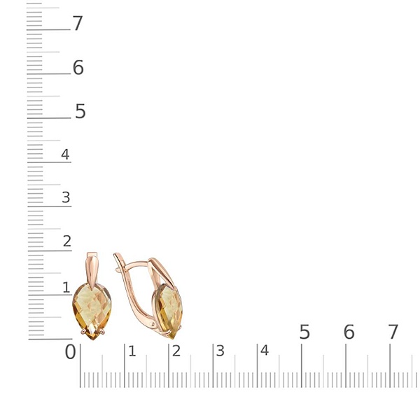 Серьги из красного золота с 2 султанитами