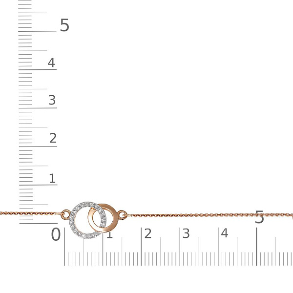 Браслет Круг из красного золота с 20 бриллиантами